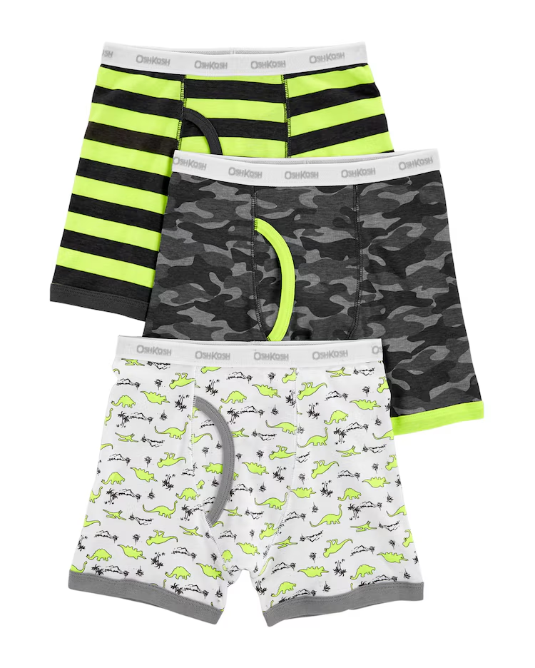 Kit Cueca Boxer Infantil 3 Peças Neon Multicor Tam 2 a 12